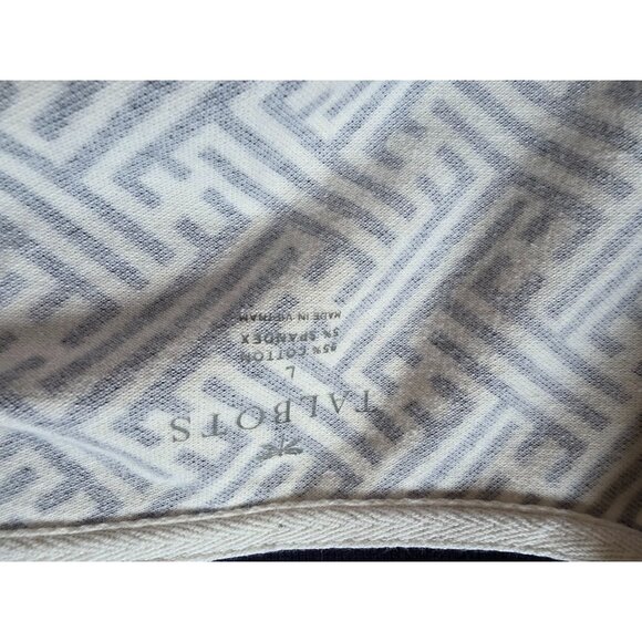 Talbots Womens Geometric Print Polo Shirt Size L Cotton & Modal - Picture 4 of 7